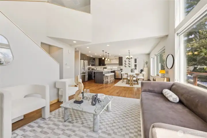 Thoughtfully designed home that expands to a crowd but offers cozy nights as well