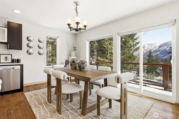 Large Dining area with the mountains as your backdrop
