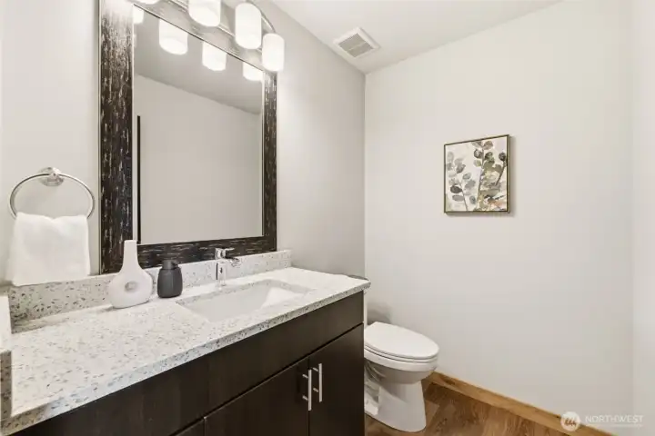 Half bath on the second floor ideal for guests