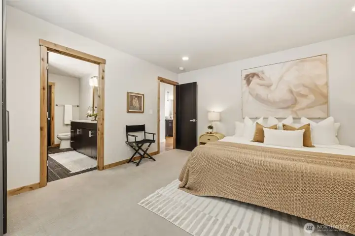 The primary ensuite is an alpine retreat