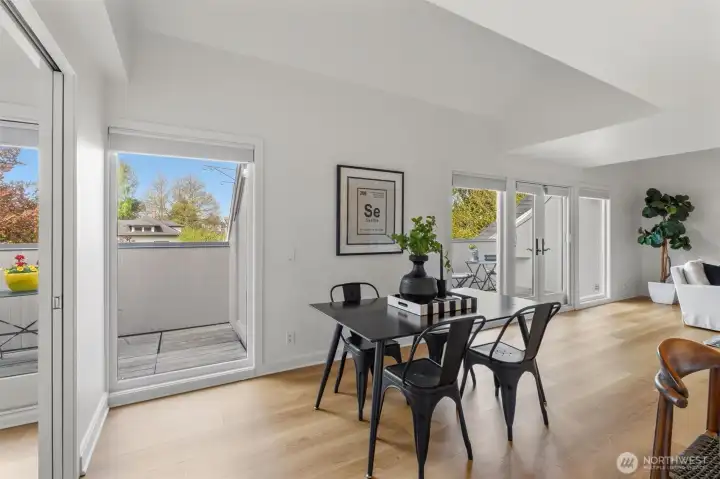 Looking toward both private balconies.
