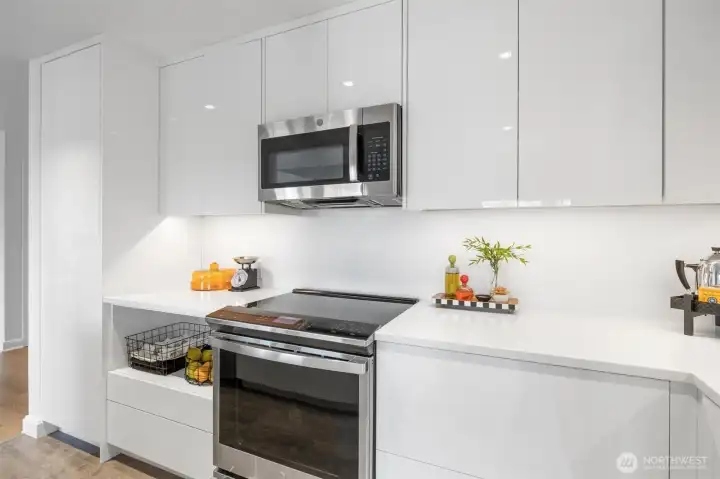 Cooks will appreciate the stainless-steel appliances.