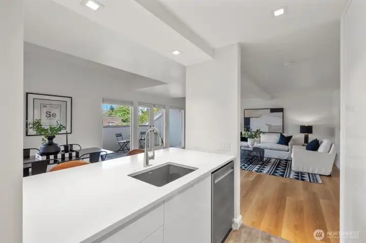 Social layout keeps you connected with the living & dining areas.