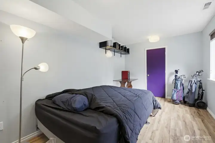 Lower floor bedroom behind the theater room