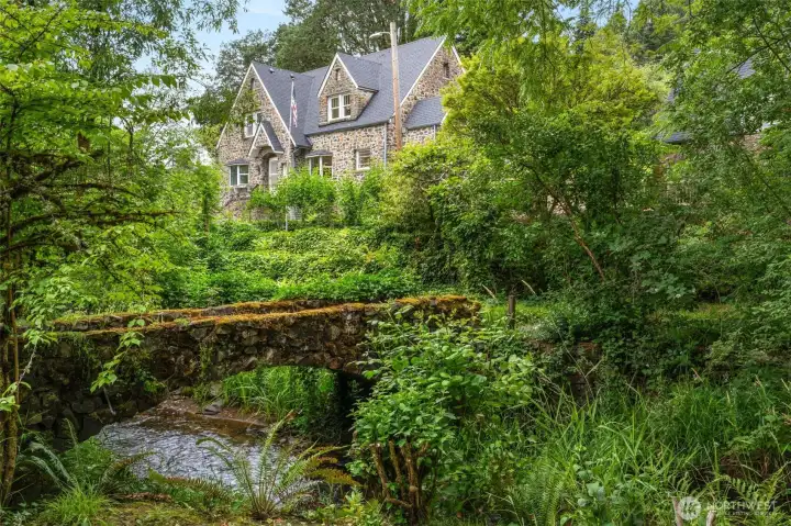 Majestic home across the bridge. Majestic home across the bridge.