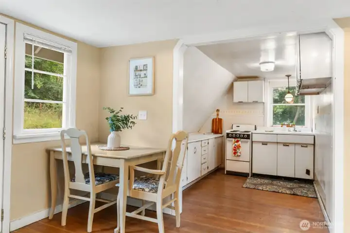 Cottage kitchen and dining area. Cottage kitchen and dining area.