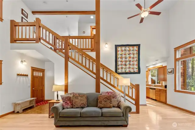 High ceilings invite fresh air and relaxation to start and finish each day at Bear Paw.