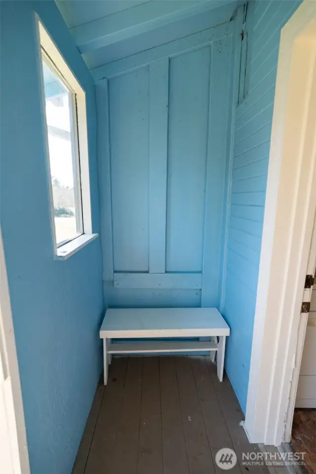 Little sitting spot just outside the back door.