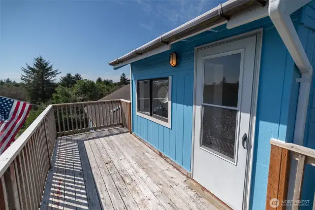 Deck outside the apartment kitchen.