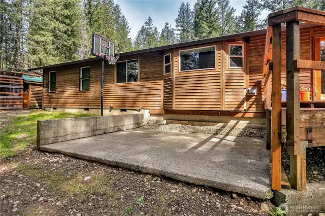 Back of Home, small sport court