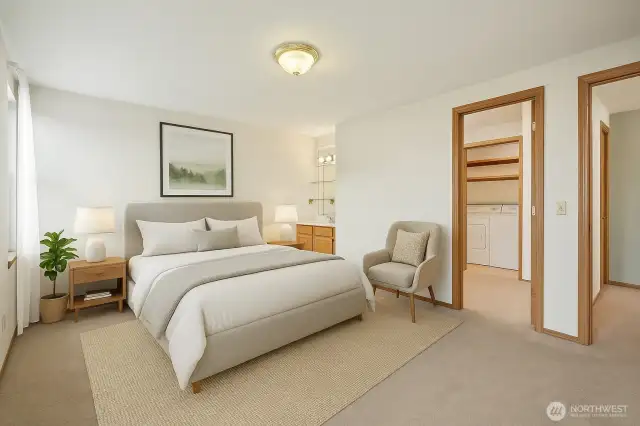 Virtually Staged Master Bedroom
