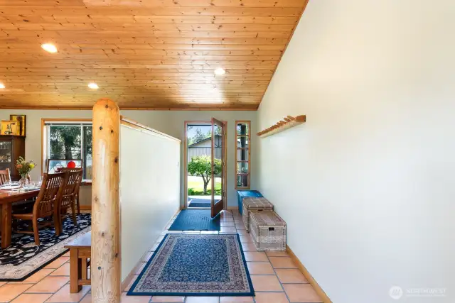Entry way with tile floors