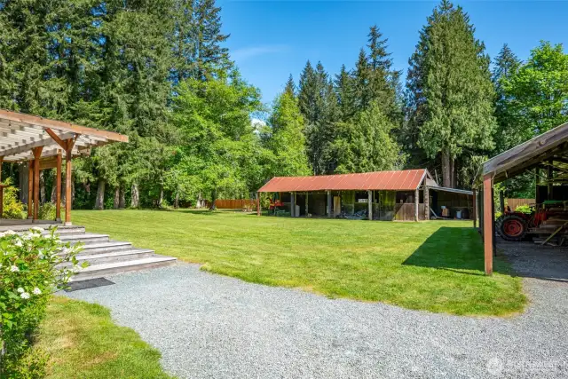 side yard looking north