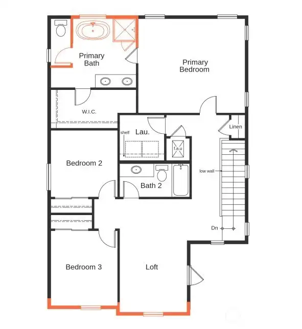 Layout of upper floor