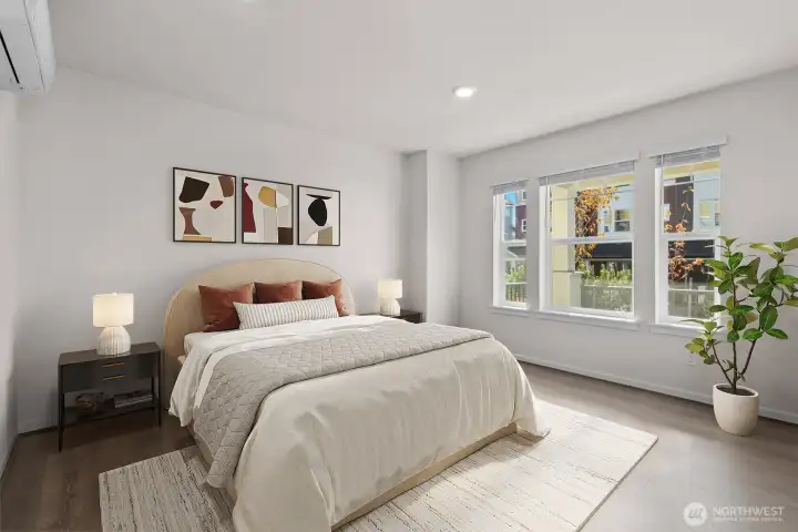 Bedroom with ensuite bathroom on the main level