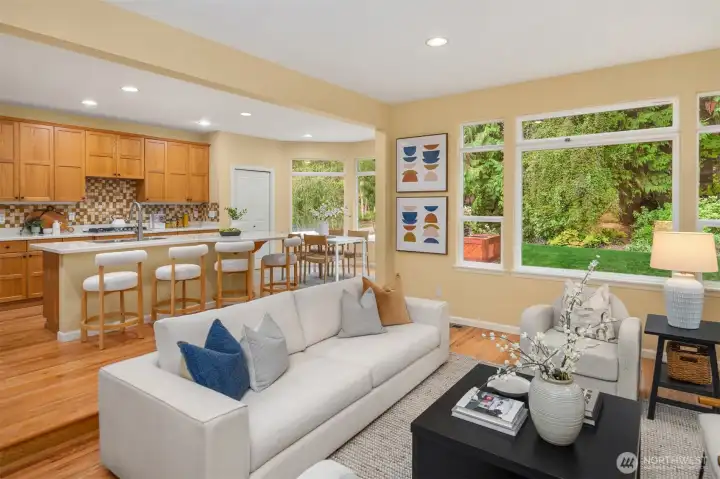 Family room off kitchen.