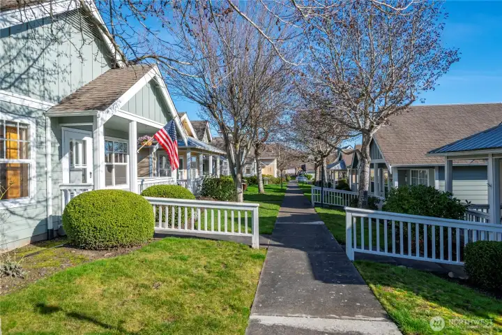 Pathway to Clubhouse and mail pickup + drop.
