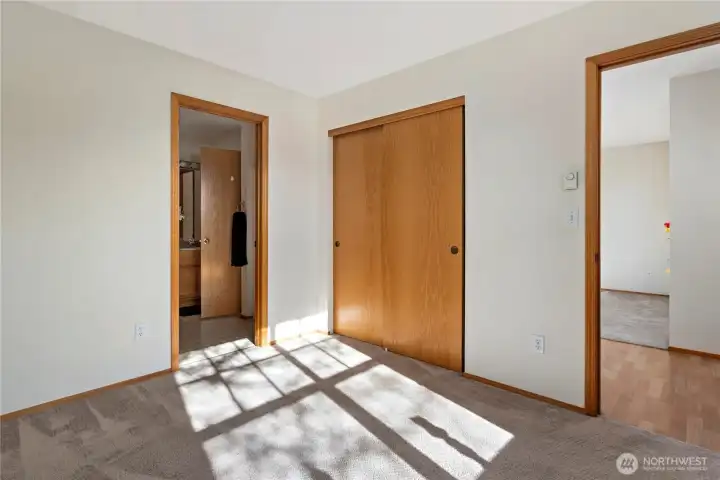 2nd. Bedroom w/bathroom, closet + door to living area.