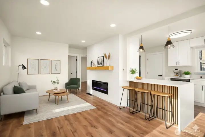 Virtually Staged Living Room