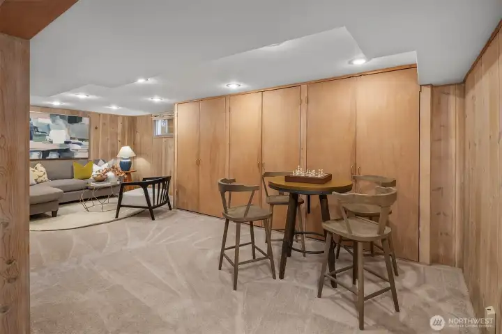 Lower level bonus room Includes room for fun and extra closet space.