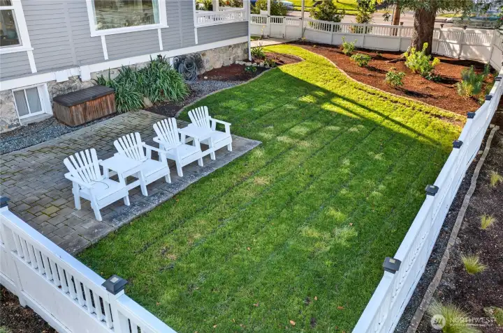 Fenced yard with patio space.