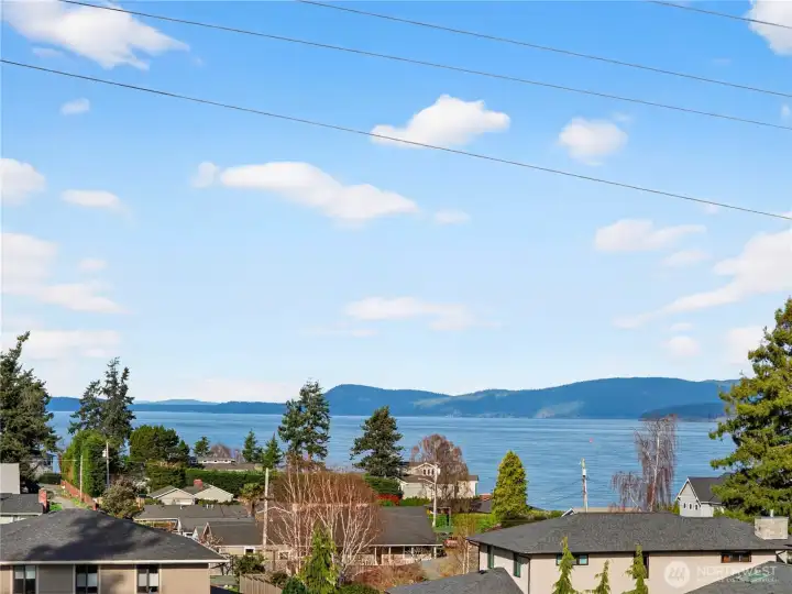 Views out to the Guemes Channel and San Juan Islands.