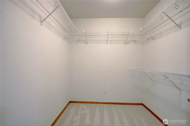 Spacious primary closet