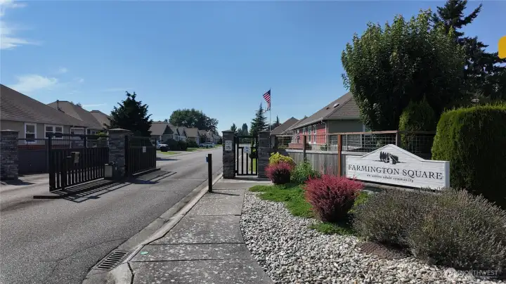 Gated access for security in open mainly during daytime hours and closed at dark.