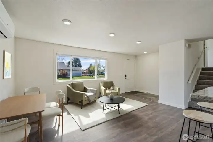 Room for living or dining space or both.