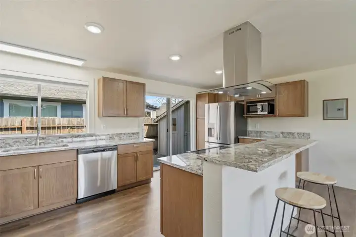 Spacious kitchen is a chef’s dream.