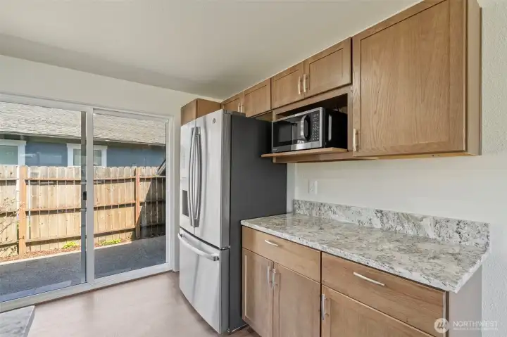 Patio is nearby for easy cookouts.