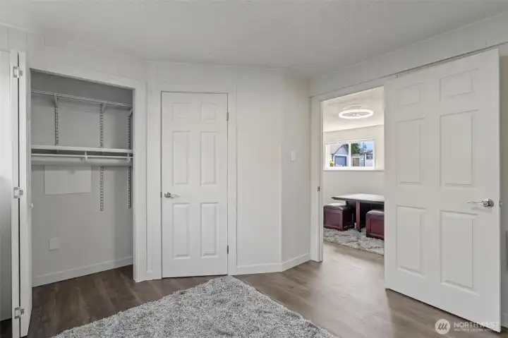 Bedroom lower level closet view