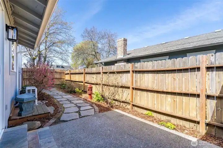 Backyard is fully fenced.