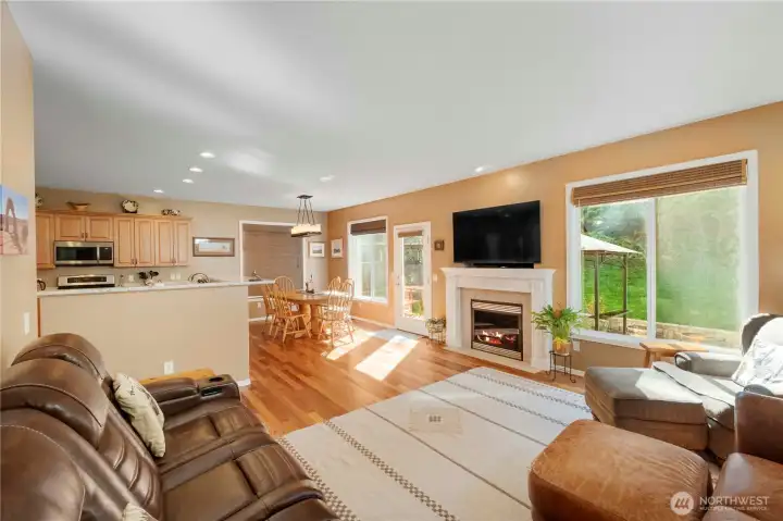 Open Great Room with Tons of Natural Lighting .