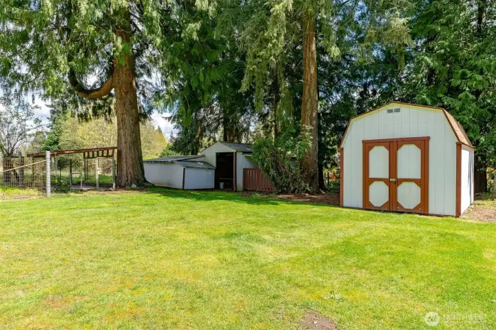 Plenty of space for your lawn tools, hobbies, and animals.