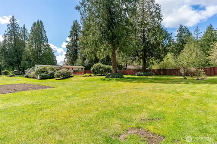Watering is a breeze with the in-ground sprinkler system.