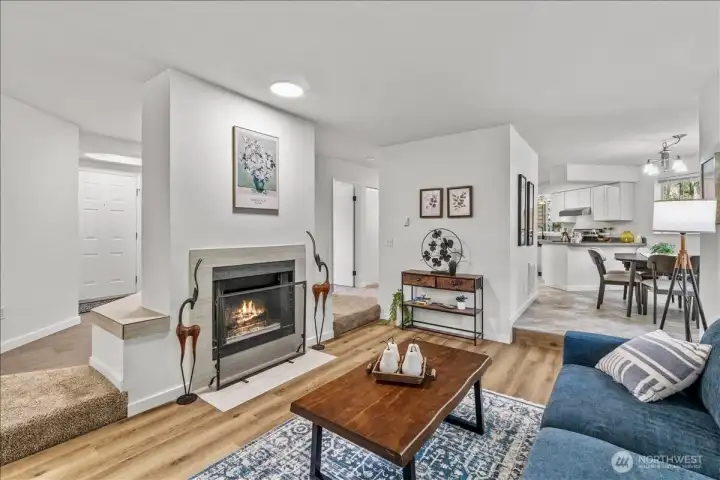 Wood burning fireplace