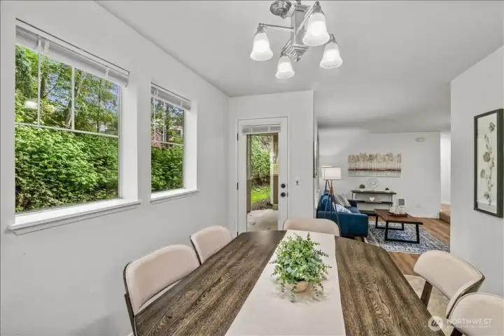 Dining room with doo to outside covered patio