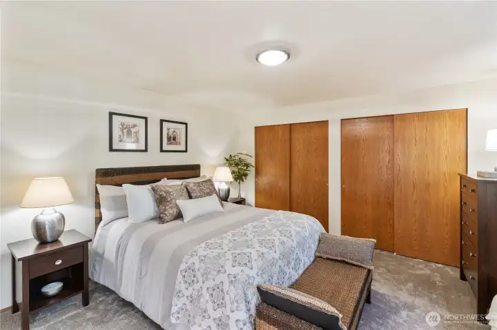 Primary bedroom with 2 large closets