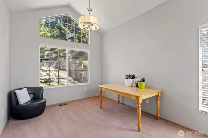 Spacious dining area.