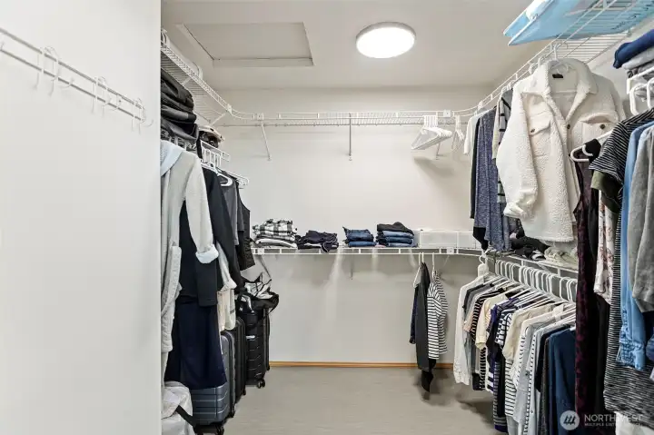 Ample walk in closet