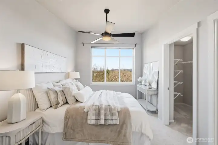 Primary Bedroom w/ Territorial Views and Walk-In Closet Primary Bedroom w/ Territorial Views and Walk-In Closet