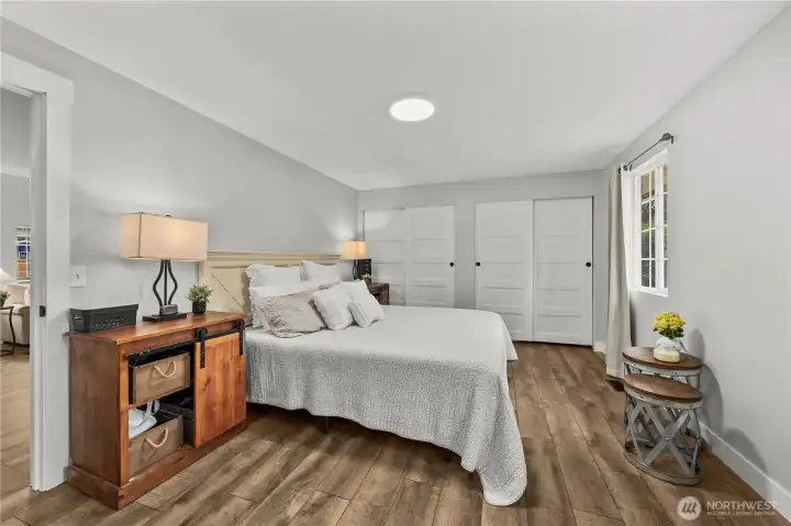 Primary suite offers generous closet space. Primary suite offers generous closet space.
