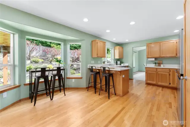 Large Kitchen Nook and Barstool Dining