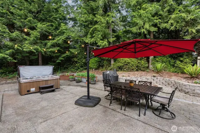 Hot tub for four conveys with property.