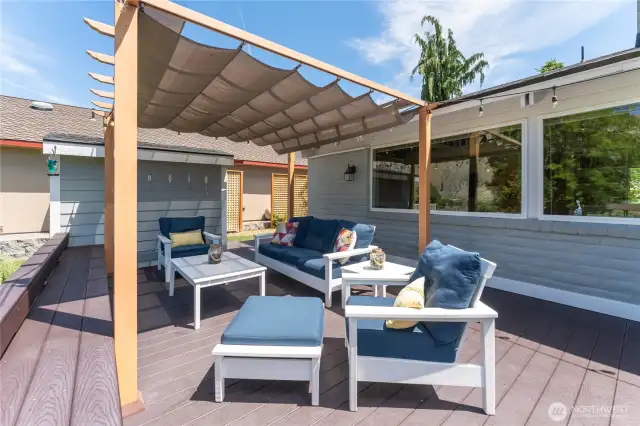 Deck with multiple seating areas