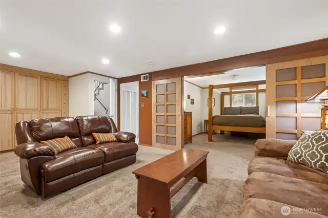 - with Shoji Barn Doors   (3/4 bathroom around the corner!)