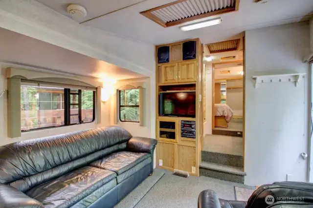 Additional storage and TV space