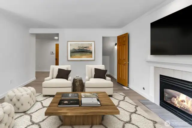 All new white on white with new mill work and LVP flooring. The closet is the perfect spot of gaming.