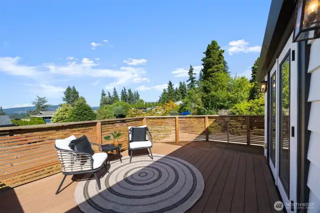 The deck off the kitchen